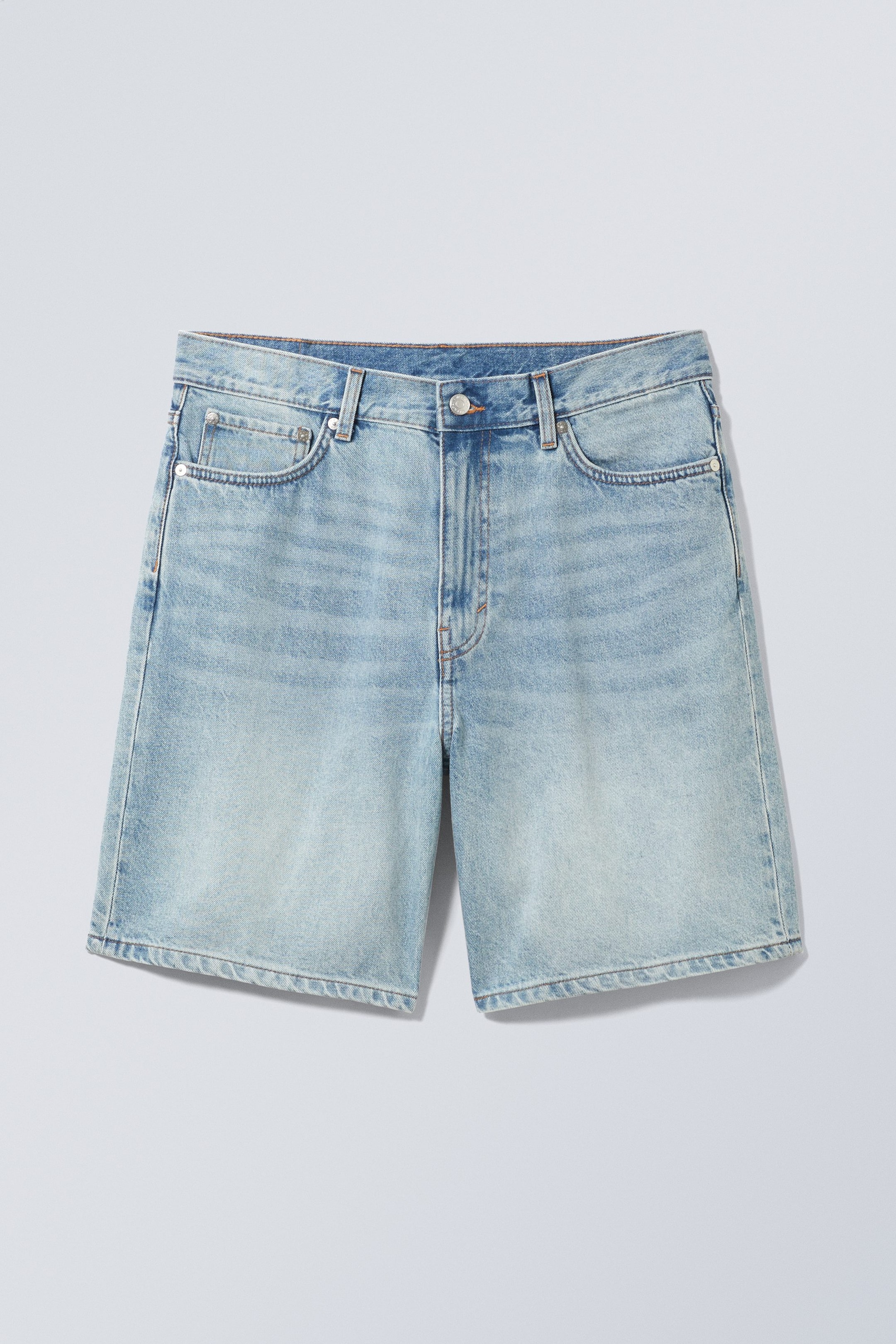 Spring blue - Galaxy Mid Rise Loose Denim Shorts - 0