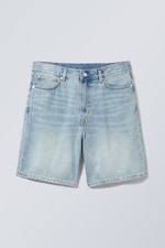 Spring blue - Galaxy Mid Rise Loose Denim Shorts - 0