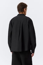 Embroidered Black - Loose Embroidered Cotton Shirt - 4