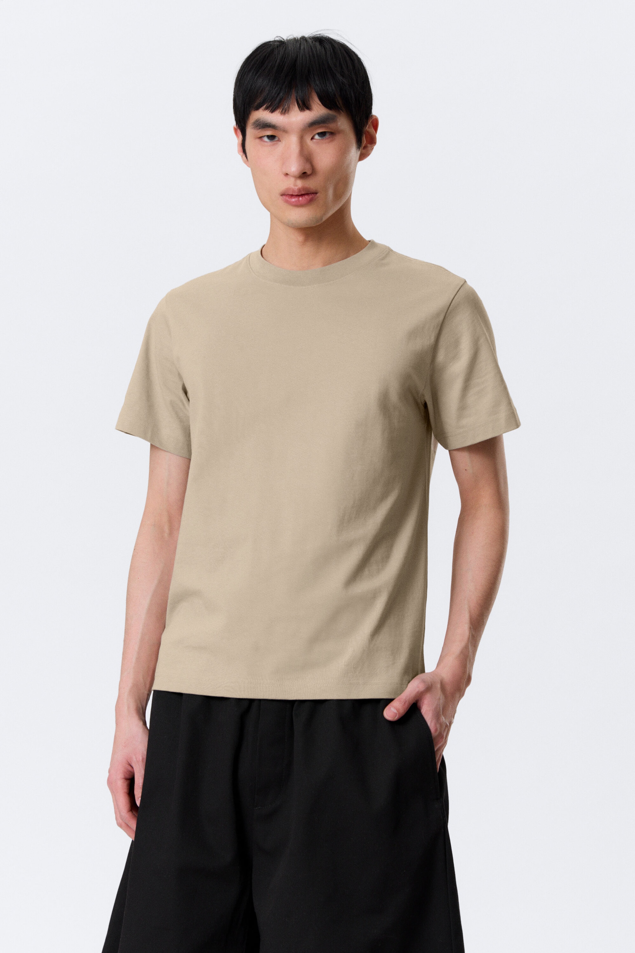 Beige clair - T-shirt carré classique - 1