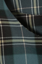 Türkis & Gelb kariert - Figurbetontes Kurzarm-Top aus Twill - 4