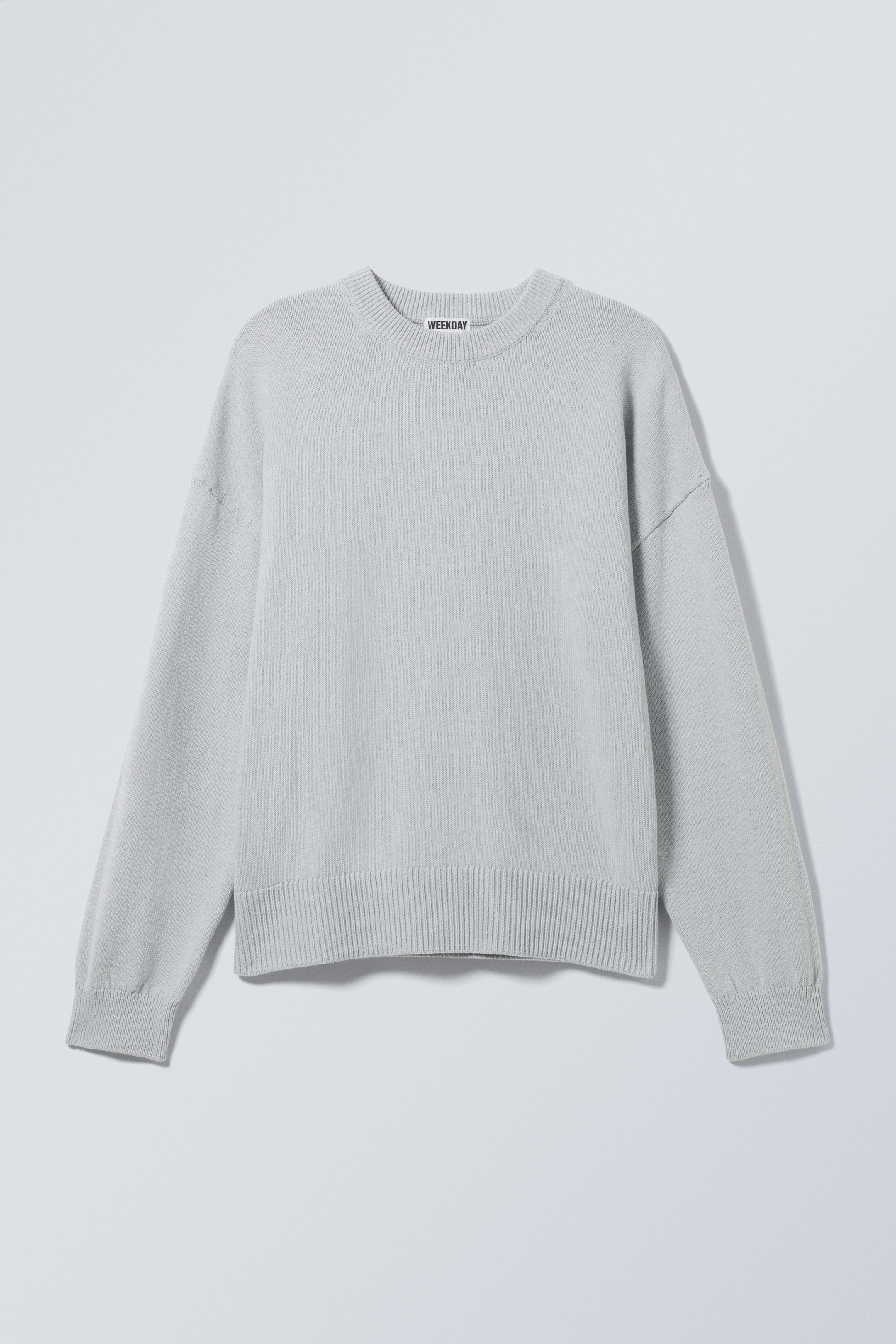 Agrandir l'image: Pull en maille de coton carré oversize - Bleu clair cendré - HOMME | H&M FR 1