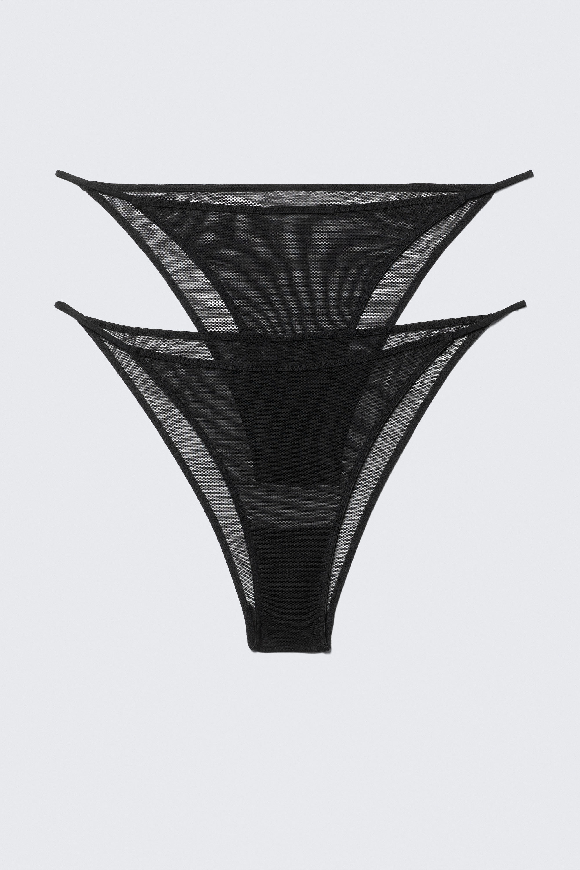 Schwarz - 2er-Pack Brazilian-Slips aus Netzstoff