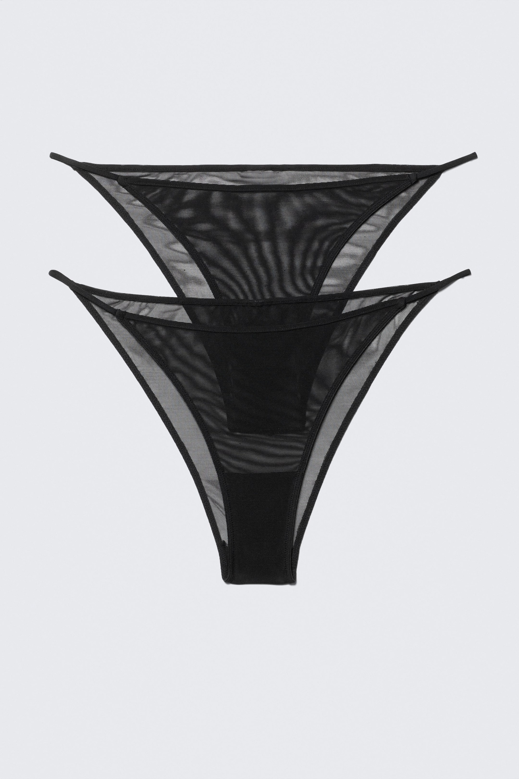 Schwarz - 2er-Pack Brazilian-Slips aus Netzstoff