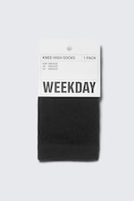 Zwart - Kniekousen met wervelend kant - 0