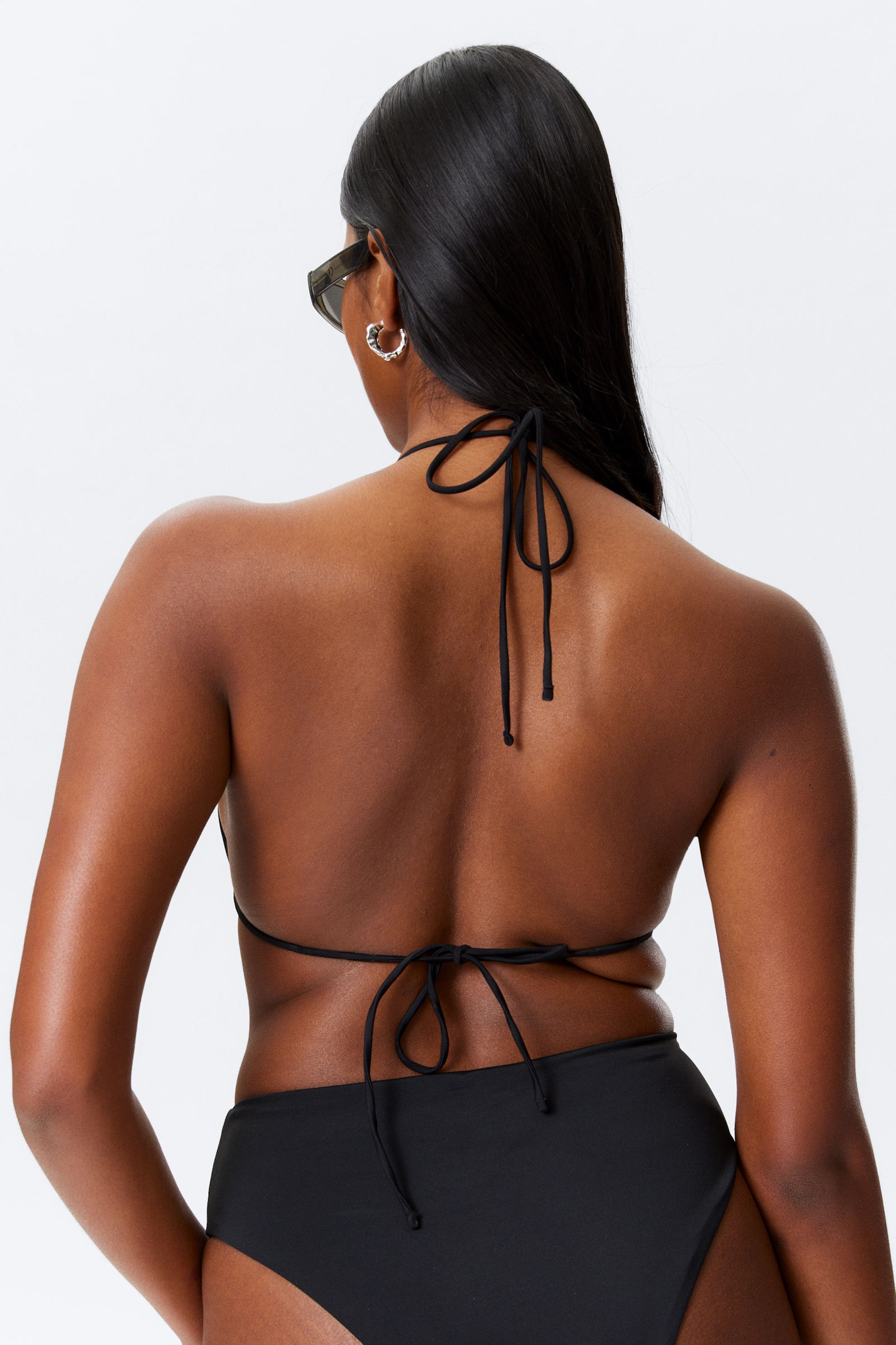 Svart - Strappy Triangel-bikinitopp - 3