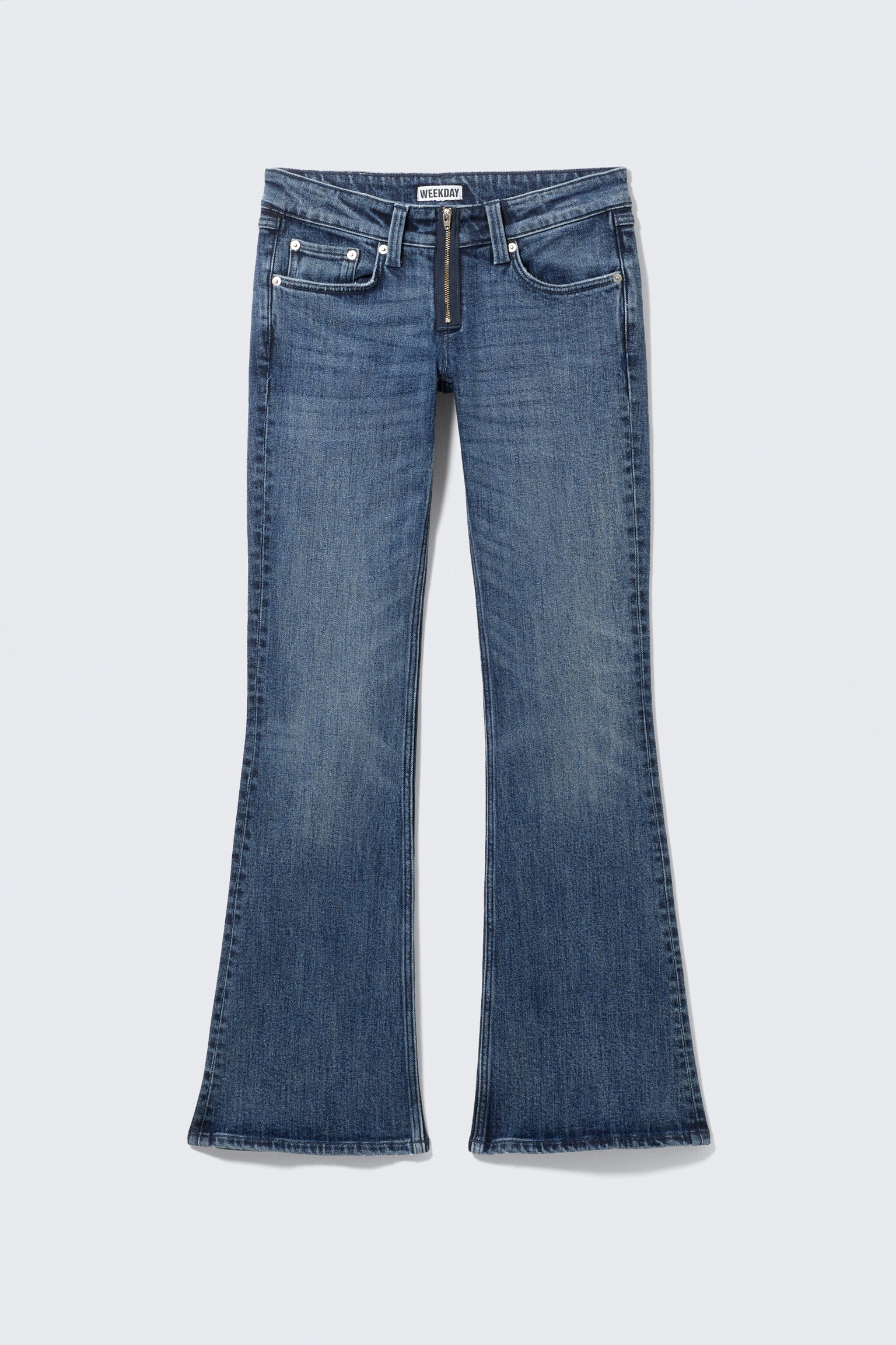 Hour Low Waist Skinny Bootcut Jeans - Dusky Blue - Mittelblau