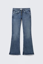 Dusky Blue - Medium Blue - Hour Low Rise Skinny Bootcut Leg Jeans - 5