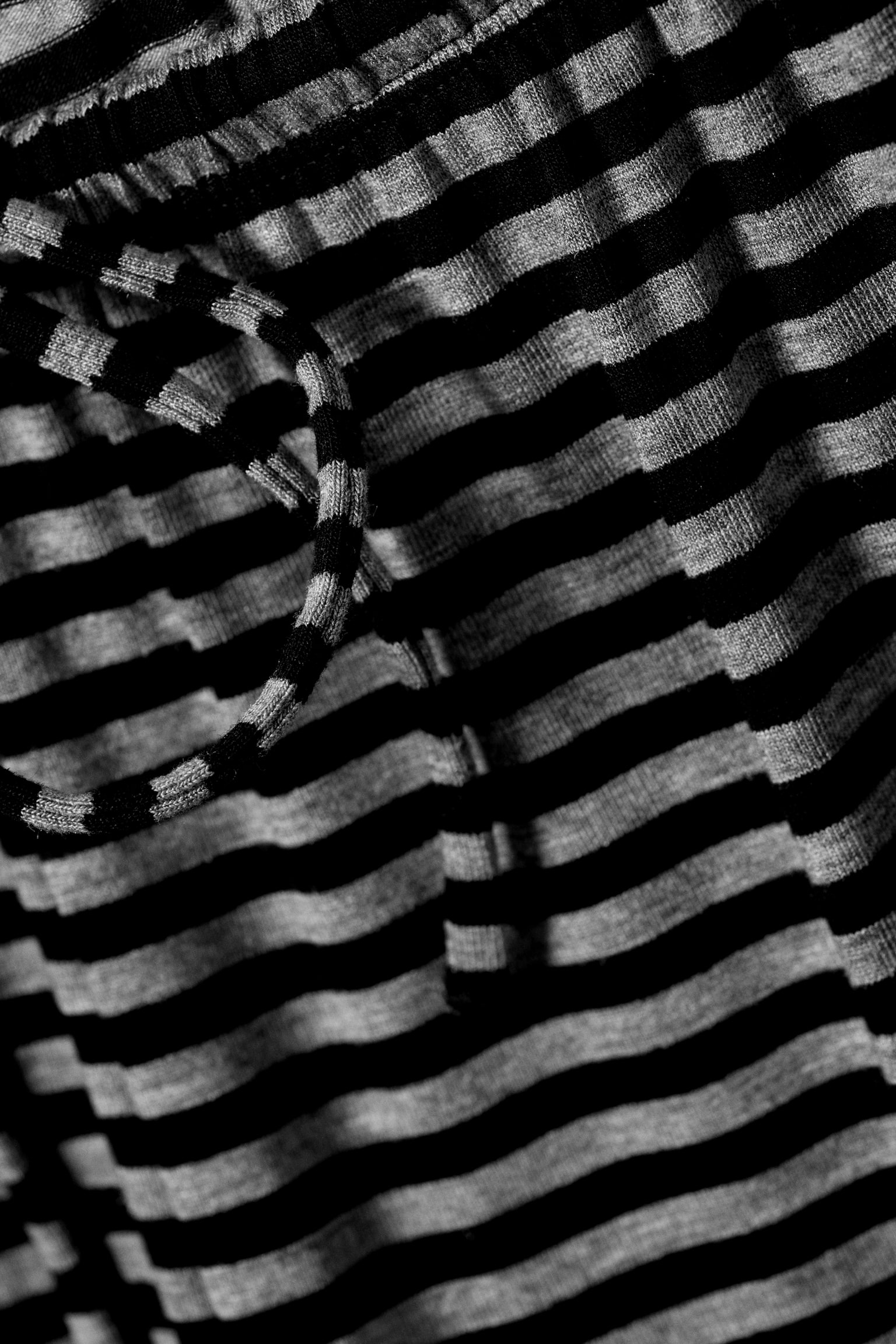 Mid Rise Loose Wide Leg Lyocell Trousers - Zwarte en grijze strepen/White - Grey Stripes - 5