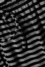 Black & Grey Stripes - Mid Rise Loose Wide Leg Lyocell Trousers - 5