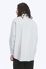 White - Blue Stripes - Oversized Striped Button-Down Shirt - 3