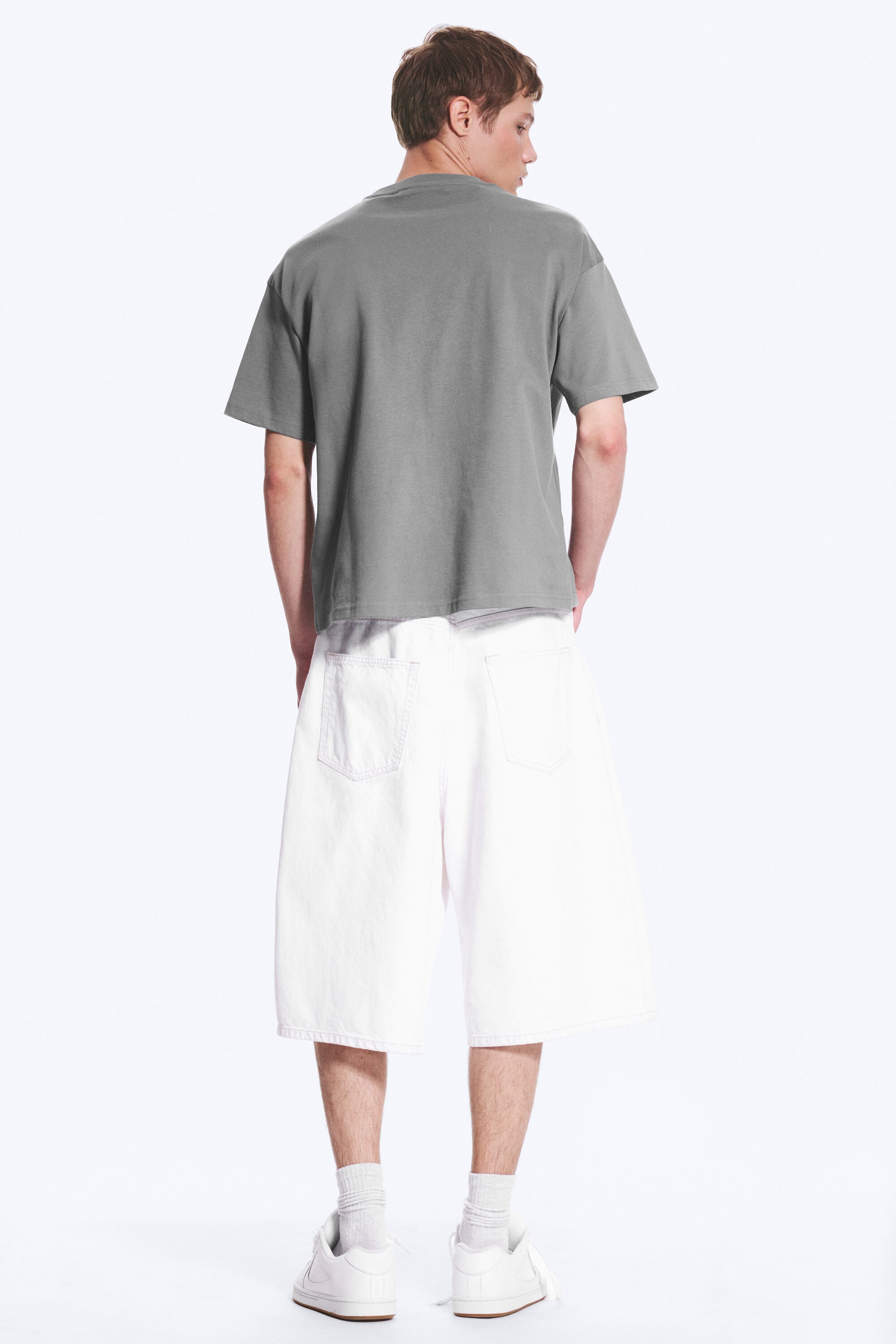 Dimgrå - Lös Boxig T-shirt - 3