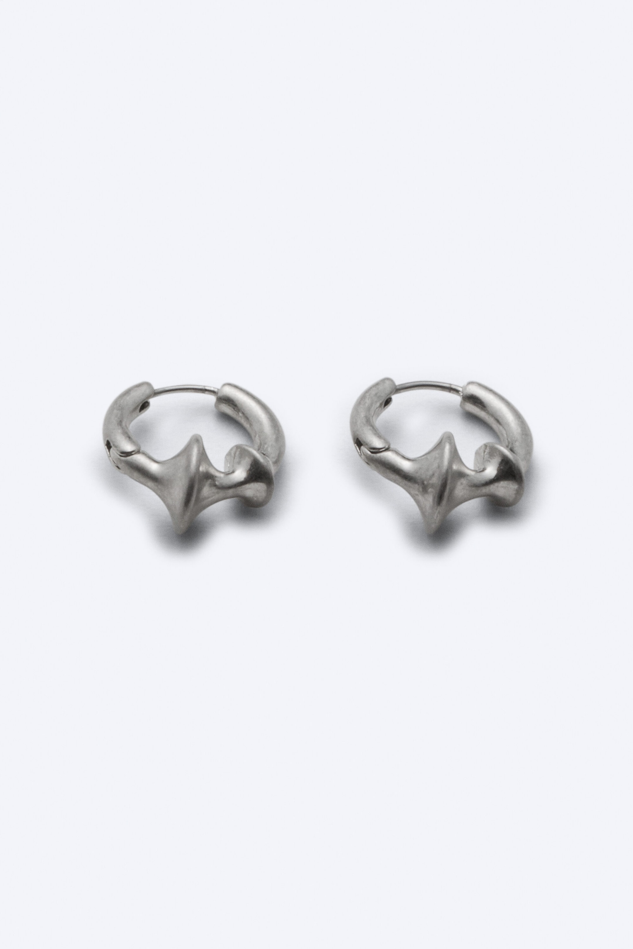 Grey Silver - Chunky mini hoops - 2