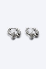 Grey Silver - Chunky mini hoops - 2