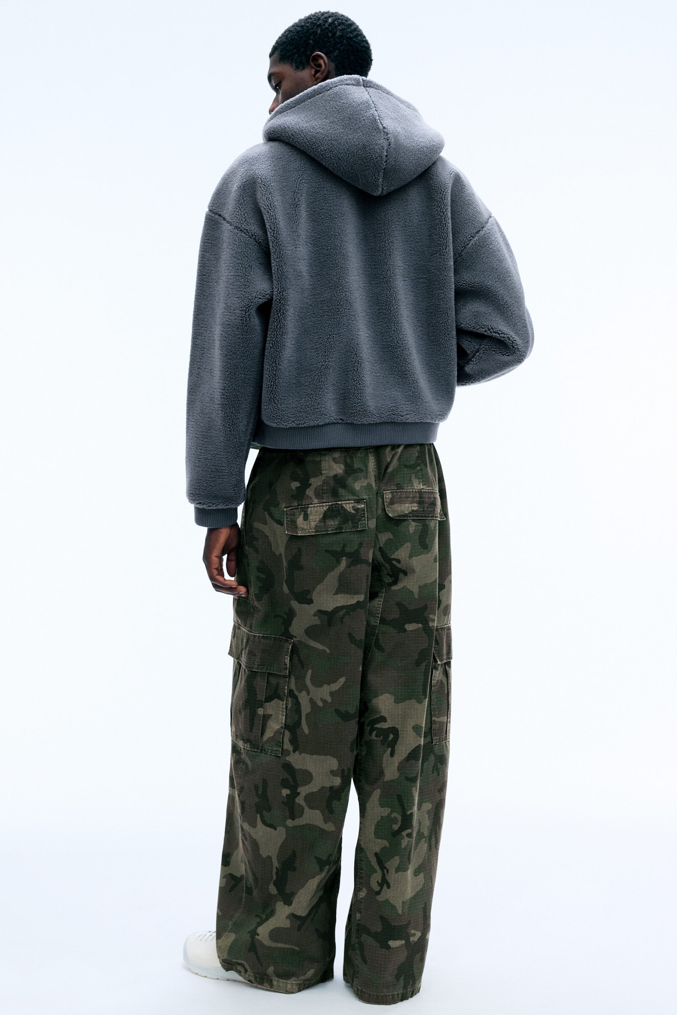 Dark Grey - Two-way zip fleece hoodie - 7