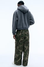 Gris foncé - Sweat à capuche en polaire, zip à double sens - 4