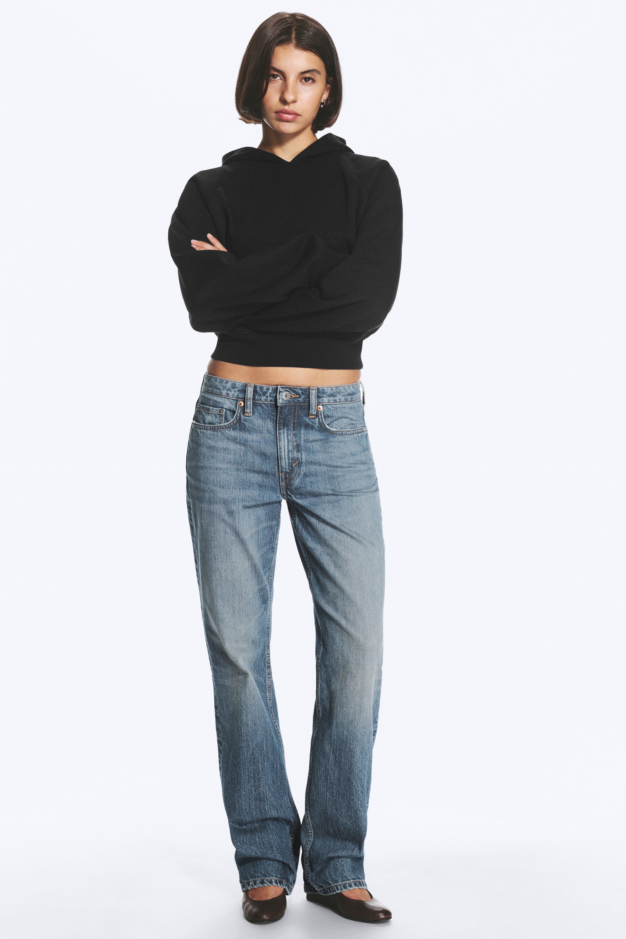 Radio Blue - Mittelblau - Laika Mid Waist Regular Straight Jeans - 1