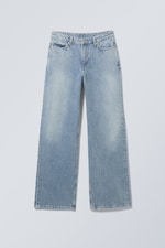 Blue Fade - Medium Blue - Area Mid Rise Loose Wide Leg Jeans - 0