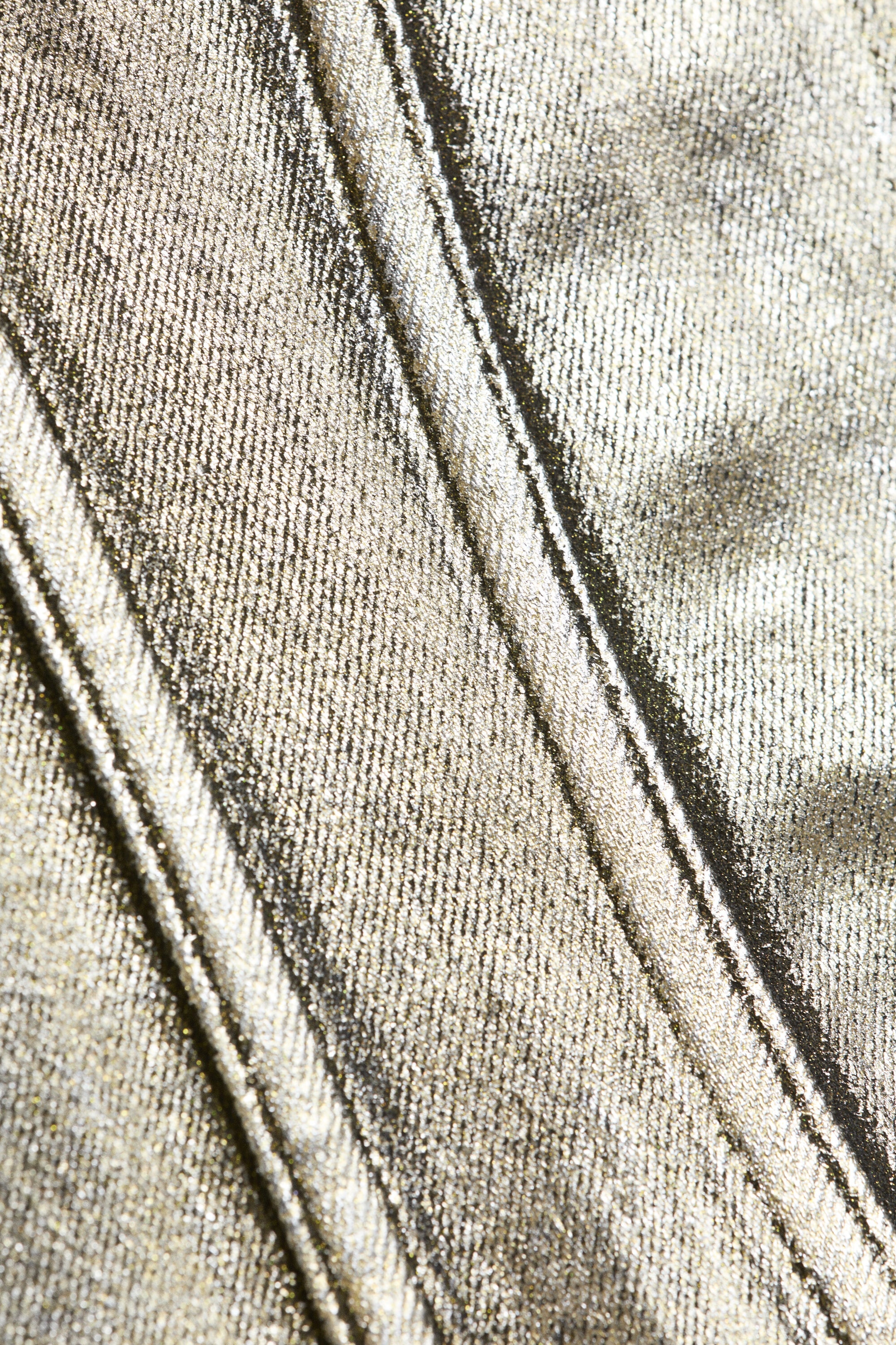 Belagt sølv/gull - Korsettopp i coated denim - 2
