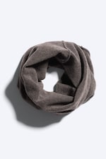 Dark Brown - Knitted Tube Neck Warmer - 2