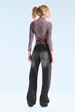 Rubby – Schwarz - Anti – Unisex-Jeans mit niedrigem Bund - 6