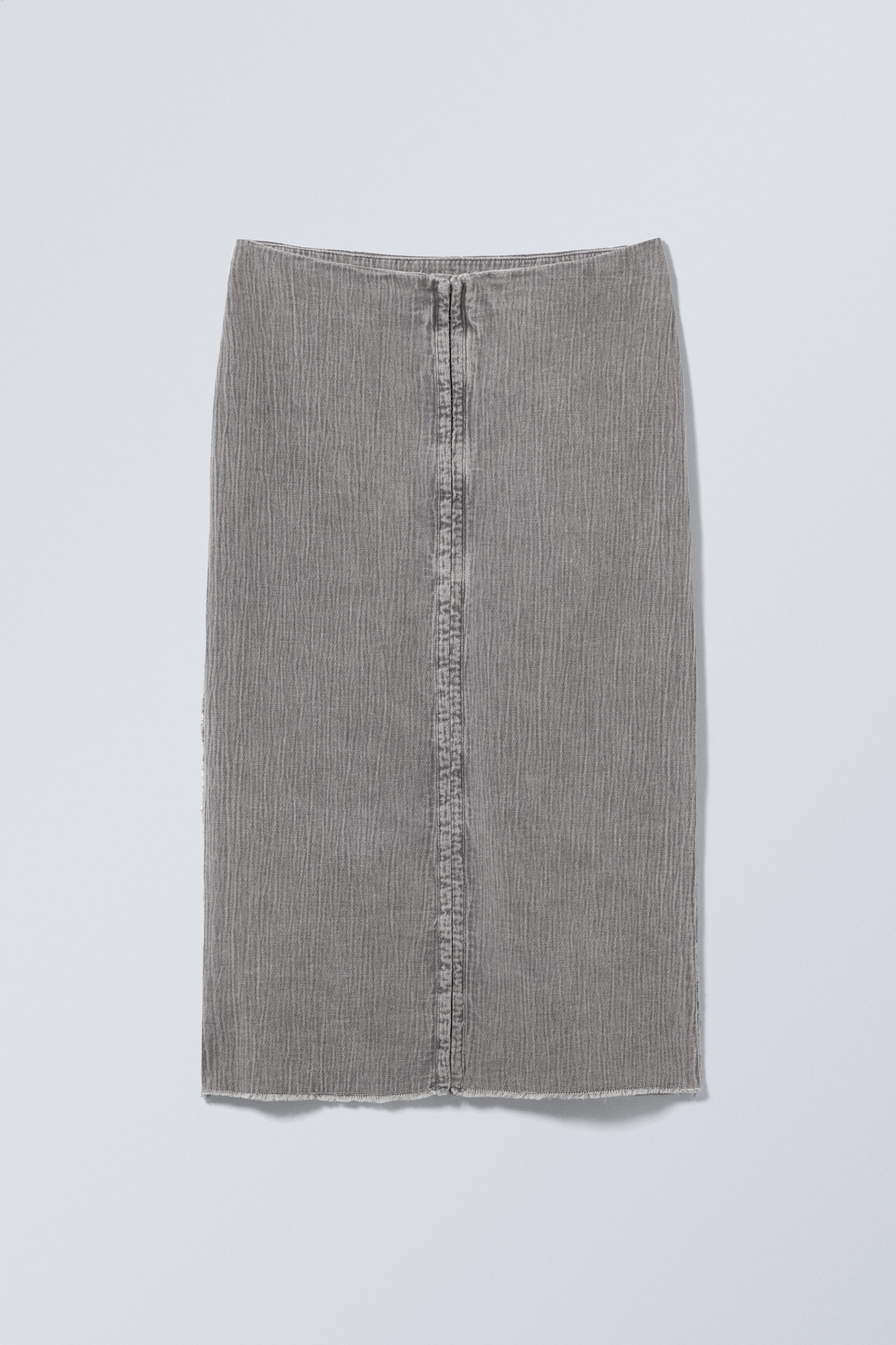Washed Grey - Slim Midi-length Pencil Skirt - 1