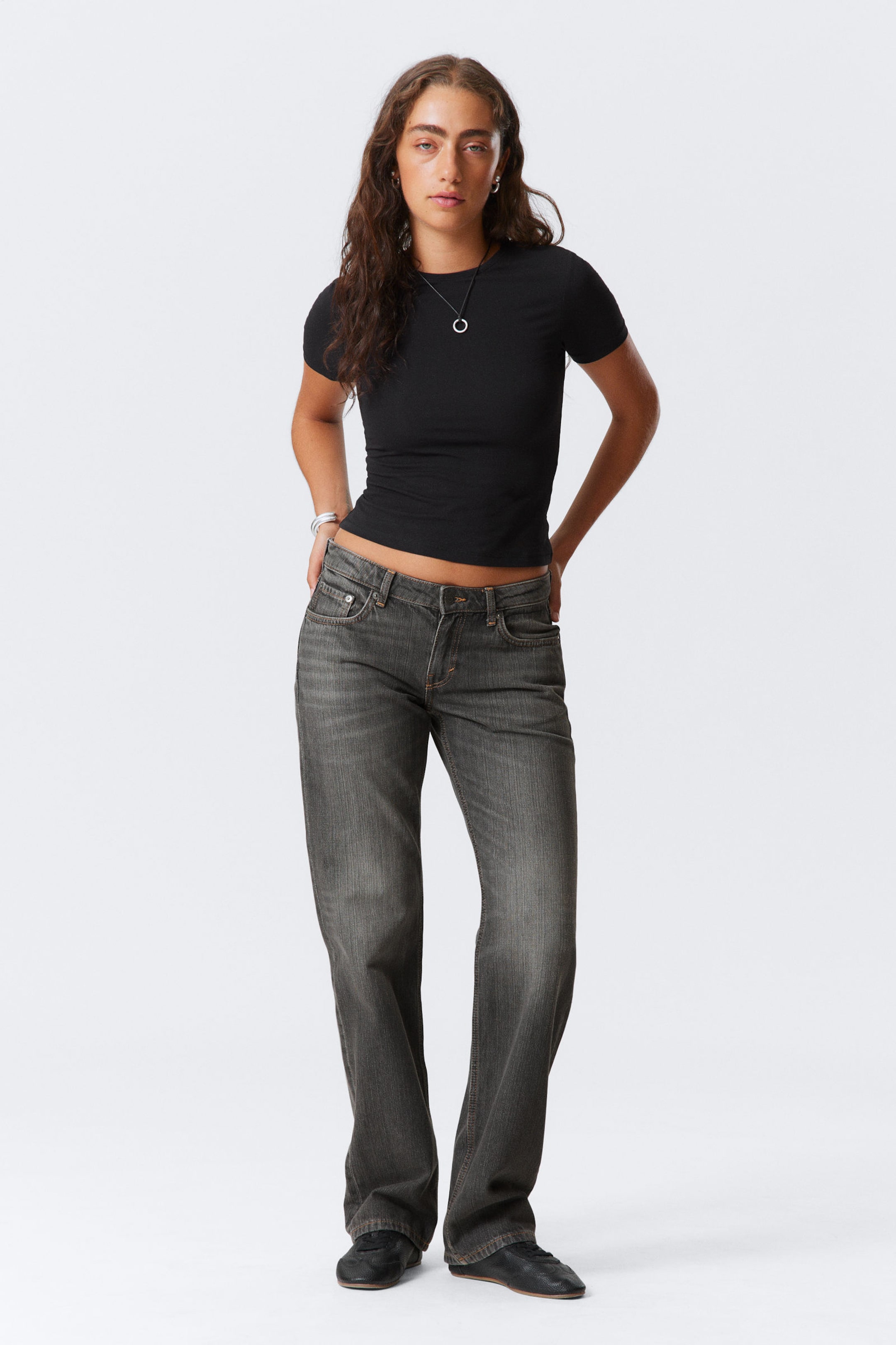 #5B5C5F - Arrow Low Rise Regular Straight Leg Jeans - 1