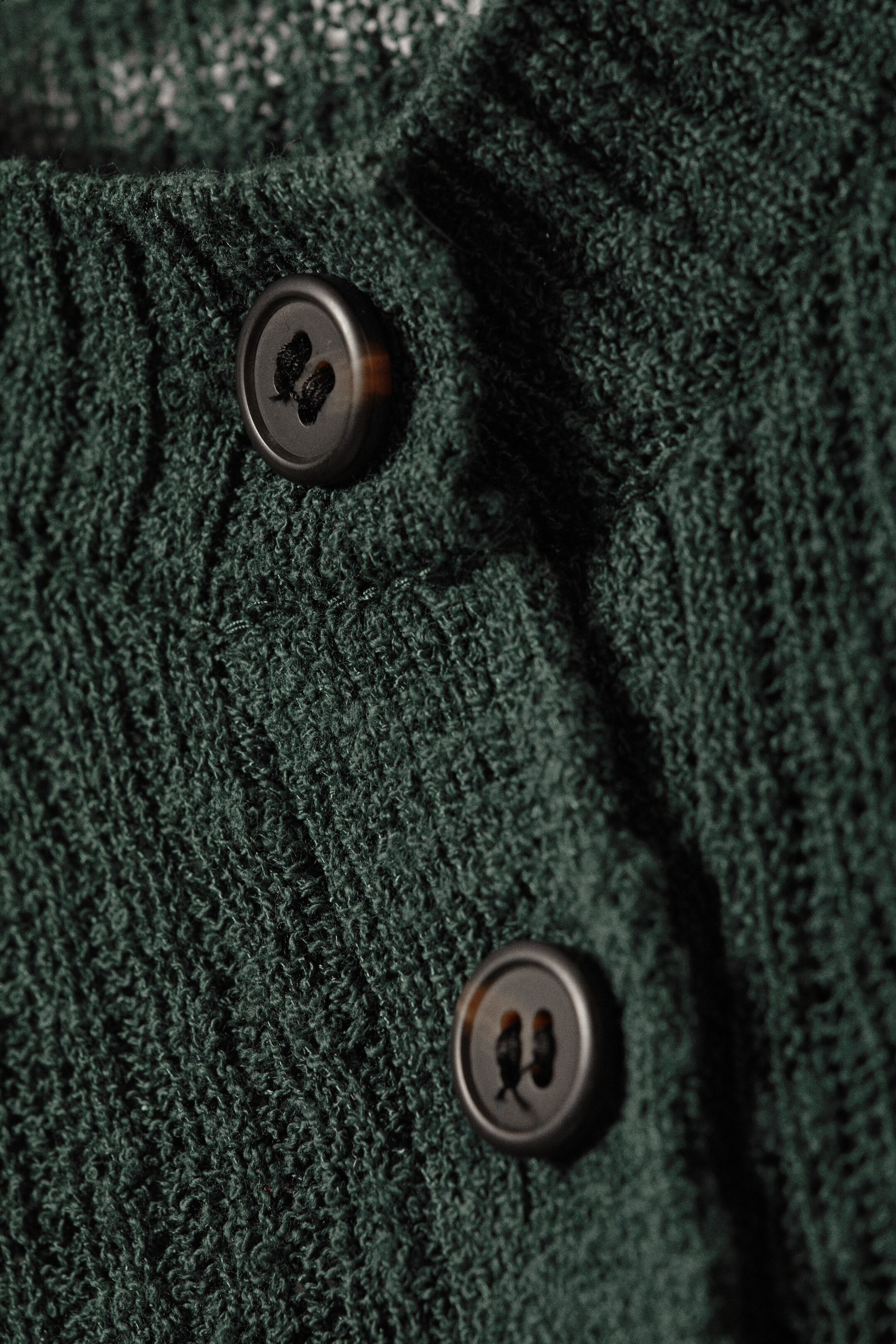 View larger image: Ribbed Knitted Slim Fit Cardigan - Dark Green - Ladies | H&M GB 6