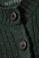 Dunkelgrün - Gerippter Cardigan mit schmaler Passform - 5