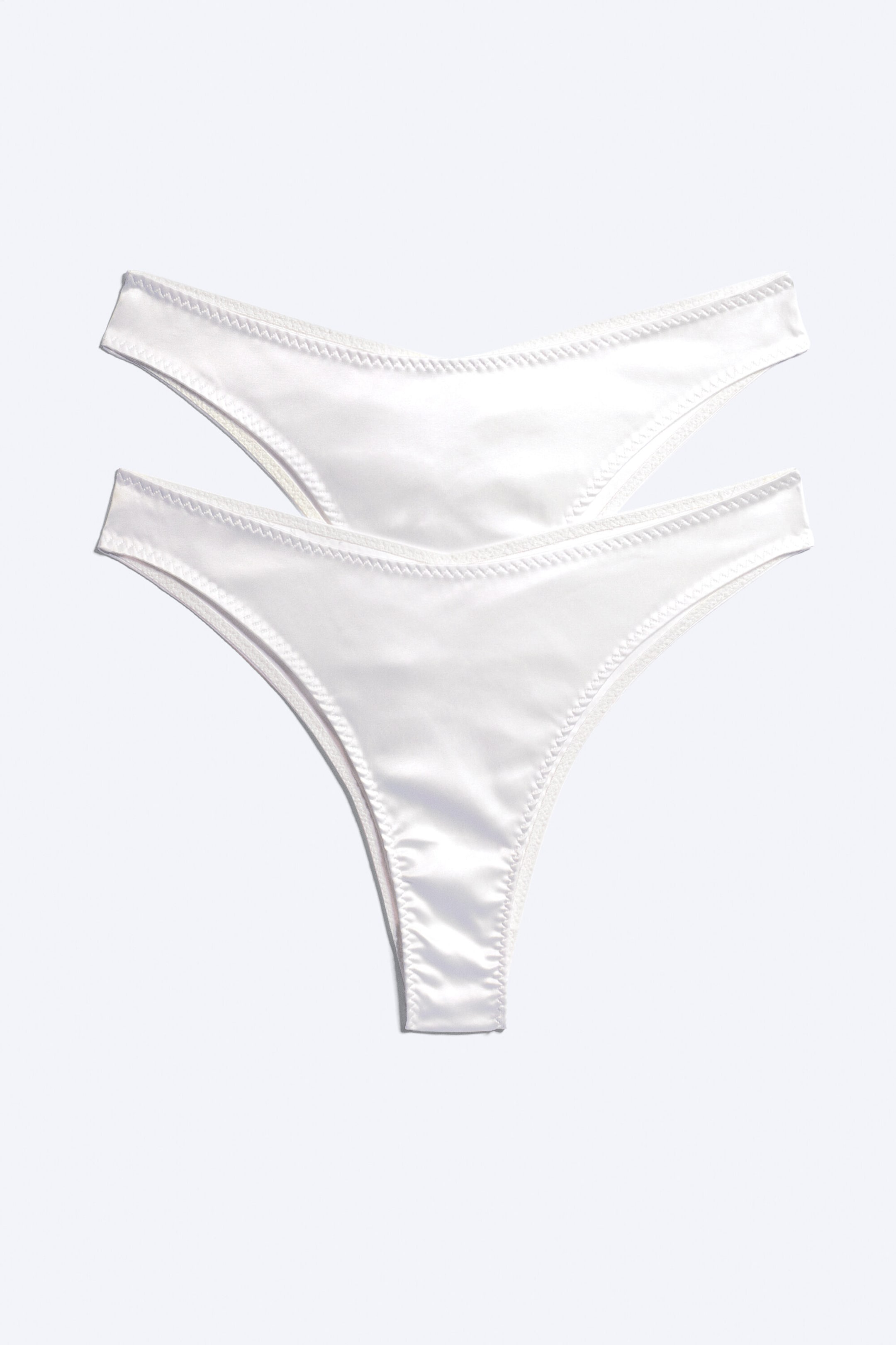Weißer Satin - 2er-Pack Brazilian Slips - 3