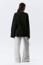 Black - Oversized Long Sleeve T-shirt - 2