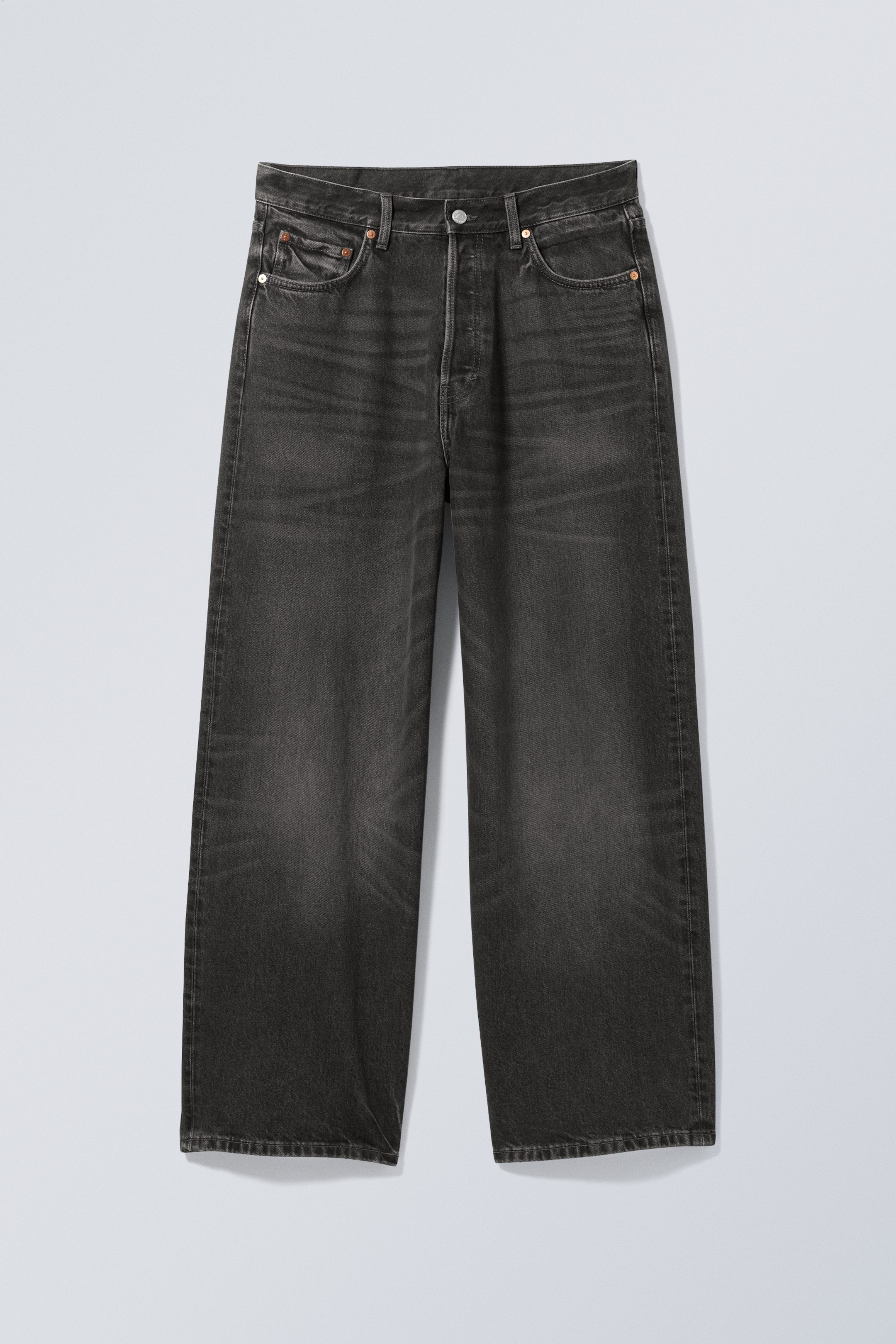 Deep night – Zwart - Astro Mid Rise Loose Baggy Unisex Jeans