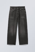 Deep night – Zwart - Astro Mid Rise Loose Baggy Unisex Jeans - 0