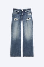 Mountain Blue - Medium Blue - LOW RISE STRAIGHT SLIM JEANS - 0