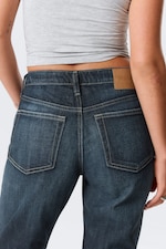 Deep Sea Blue - Dark Blue - Laika Mid Rise Regular Straight Leg Jeans - 4