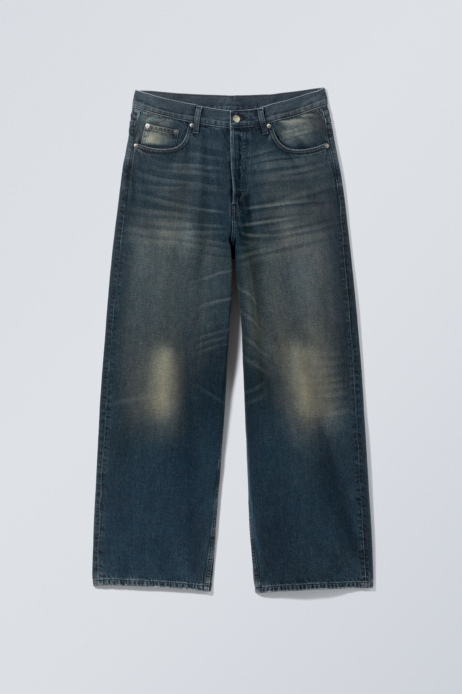 astro loose baggy leg jeans - Deep Ocean Blue - Dark Blue