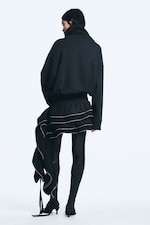 Dark Grey - Heavy Zip Frill Mini Skirt - 2