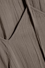 Dunkles Graubraun - Kleid mit Wasserfallausschnitt und A-Linie - 5