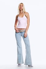Frosty Blue - Light Blue - FLARE LOW RISE FLARED SKINNY JEANS - 0