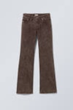 Structured Dark Brown - Low Bootcut Cotton Trousers - 0