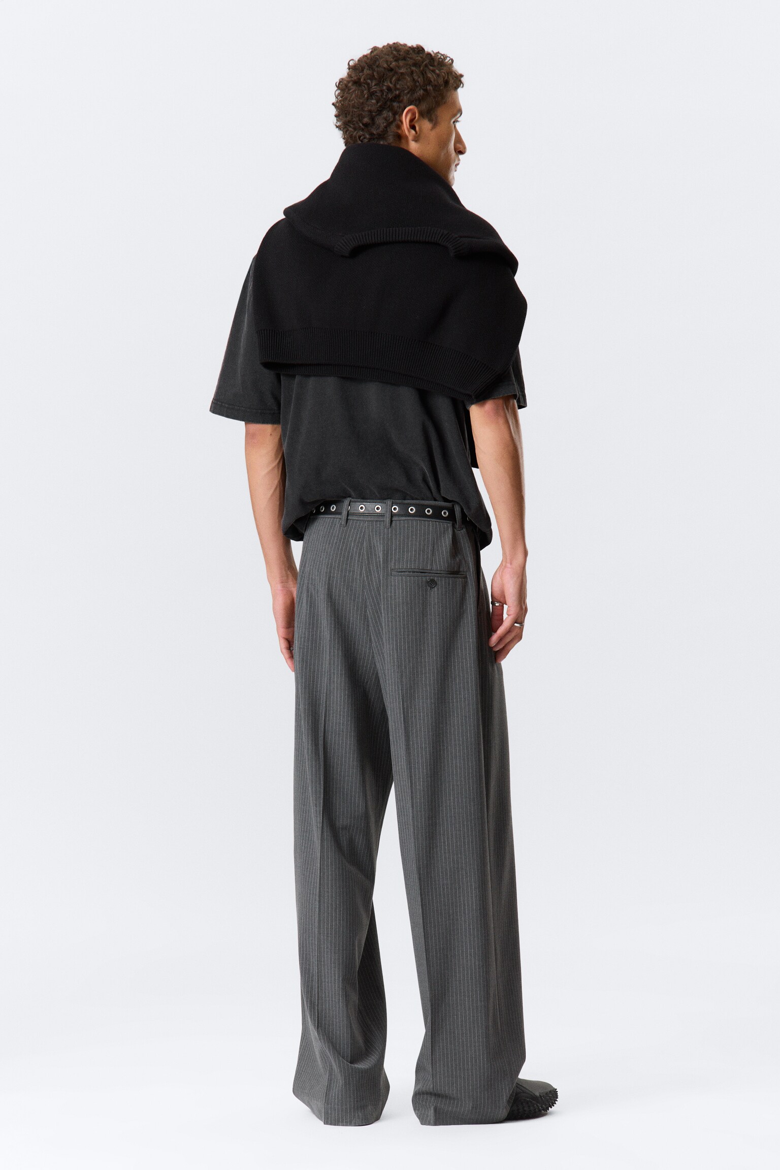 Uno Loose Suit Trousers - Tmavě šedá - proužek/Tmavě námořnická modrá/Black/Tmavě šedá/Pruhovaná šedá/Tmavě hnědá - 3