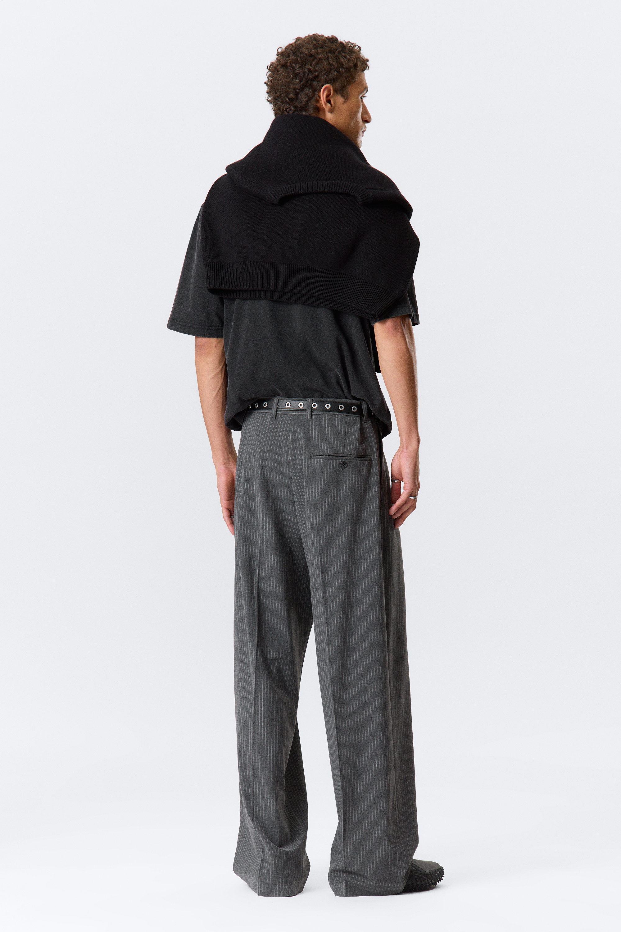 Dunkelgrau - Nadelstreifen - Oversized-Anzugshose Uno - 6