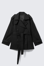 Black - FAUSTINA C OVERSIZED DOUBLE-BREASTED TRENCH COAT - 5