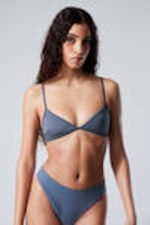 Blue Shimmer - Minimal Pullover Bikini Top - 0