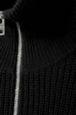 Black - Wool-Blend Half-Zip Turtleneck Sweater - 1