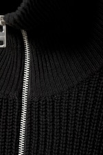 Svart - Turtleneck med halv dragkedja i ullblandning - 1