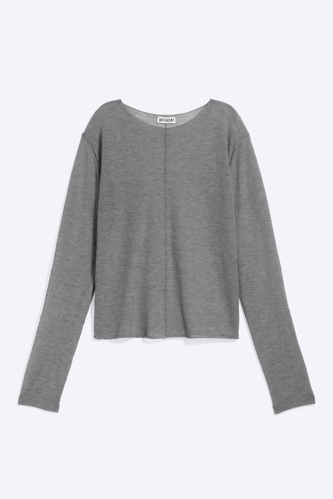 Maglione loose in maglia trasparente - Grigio mélange/Nero/Talpa Polvere Chiaro/Grigio scuro - 1