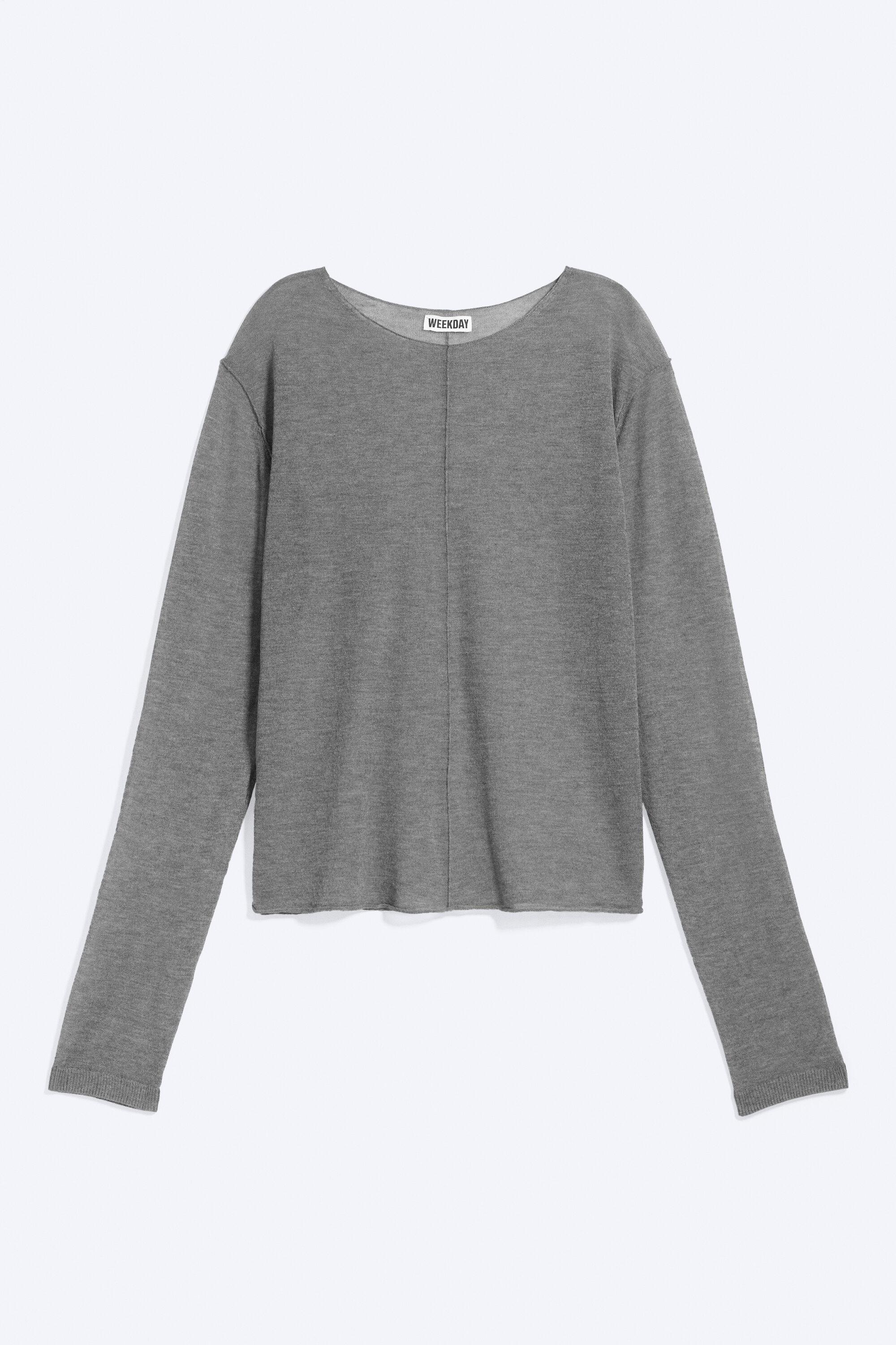loose sheer knitted sweater - Grey Melange | Weekday GB