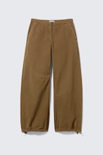 Donker kaki - Baggy ripstop broek met lage taille - 3