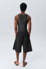 Dunkelgrau verwaschen - Lockere knielange Jersey-Shorts - 7